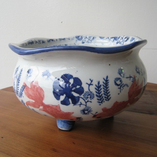 フリル金魚鉢 水鉢 陶器 めだか鉢 アンティーク アジアンの通販はau Pay マーケット ウッドギャラリー樹