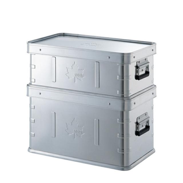 LOGOS/ロゴス LOGOS スタックコンテナ・20(蓋付)アルミ製コンテナボックス 蓋つきでテーブルにもなる 耐荷重約110kg 頑丈 スタッキング可の通販は