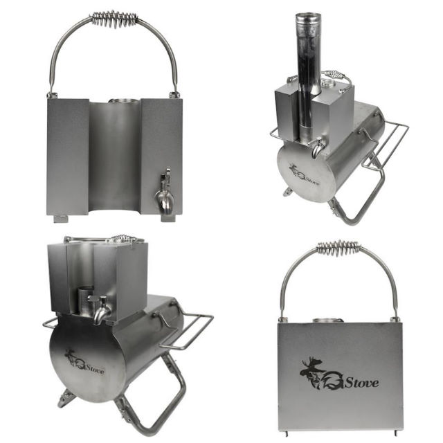 G-stove/ジーストーブ 専用ウォーターヒーター3L  G-stoveの煙突を半分囲むようなデザインで湯を沸かすことができる専用ウォーターヒーター 蛇口もあり便利 キャンプ 薪ストーブ ネイチャーストーブ 暖房 冬キャンプ_1