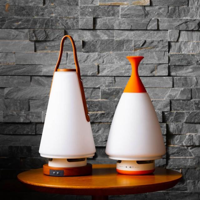 MoriMori LEDランタンスピーカー ROOMS レザーハンドル ルームズ 充電式LEDランタン スマホ等からBlueetoothで音楽再生 音楽と灯りを自由に持ち運び おしゃれなデザインランタン 2台ペアリングでステレオ再生 IPX4