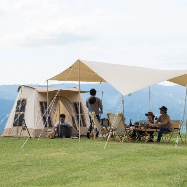 Smore/スモア ドルチェロッジ DolceRodge TCテント ロッジ型テント おしゃれテント キャンプ コットンテント 大人4?6人用の広々としたかわいいテント 前後にキャノピー付 フルクローズ可能 UVカット PPF50+_16