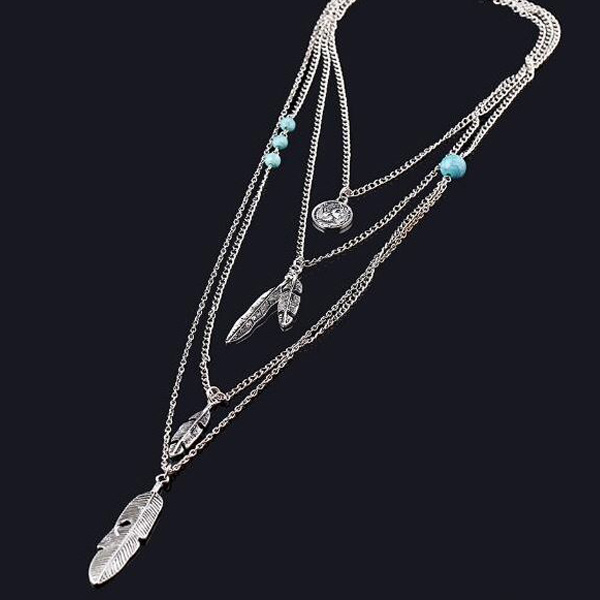 コイン フェザー 4連ネックレス ターコイズ ビーズ カジュアル メタリック ロングネックレス おしゃれ 女性 大人 かっこいい アクセサリの通販はau Pay マーケット アクセサリー通販 Glam