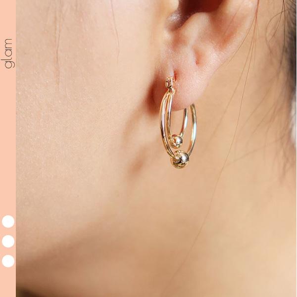 ダブル フープ ボール ゴールド ピアス 大ぶり おしゃれ かっこいい お洒落 カジュアル ベーシック シンプル 二次会 パーティ 結婚式 秋 の通販はau Pay マーケット アクセサリー通販 Glam