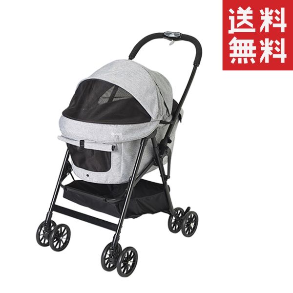 クーポン配布中!! コンビ コムペット ミリクランライト  ライトグレー ペット カート 小型犬 中型犬 猫 多頭 バギー キャリーの通販は