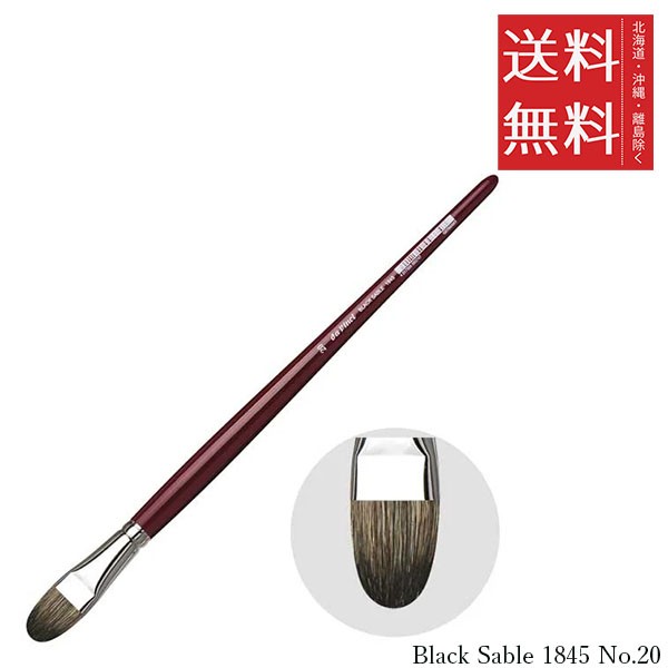 クーポン配布中!! メール便/送料無料 ホルベイン ダ ヴィンチ画筆 Black Sable 1845 No.20