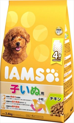 クーポン配布中!! 【4個セット】 マースジャパンリミテッド アイムス子いぬ用チキン小粒2.6kg