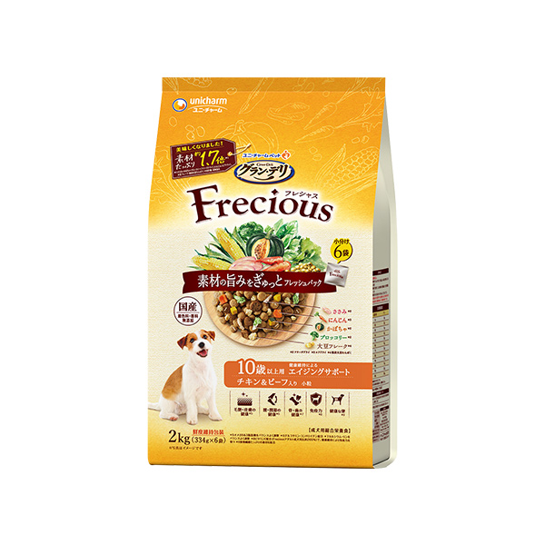 クーポン配布中!! 【4個セット】ユニ・チャーム グラン・デリ Frecious 10歳以上用 チキン&ビーフ入り 2kg