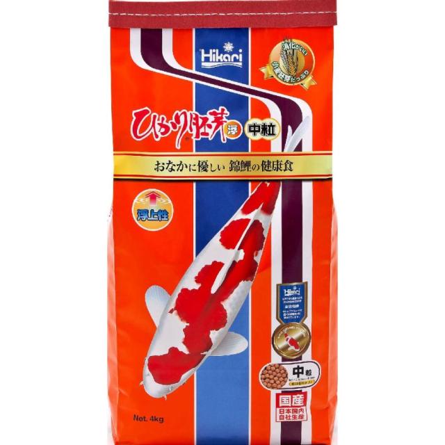 【2個セット】キョーリン ひかり胚芽 中粒 浮上 4kg 錦鯉 餌 飼料
