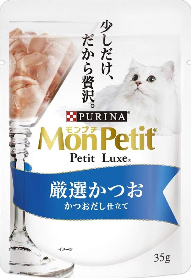 【96個セット】モンプチプチリュクスパウチ厳選かつおかつおだし仕立て35g