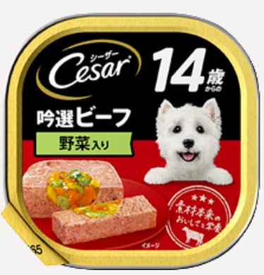【96個セット】 マースジャパンリミテッド  シーザー14歳からの吟選ビーフ野菜入り100g