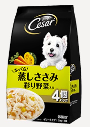 【36個セット】 マースジャパンリミテッド  シーザーごろっと蒸しささみ彩り野菜入り70g×4袋