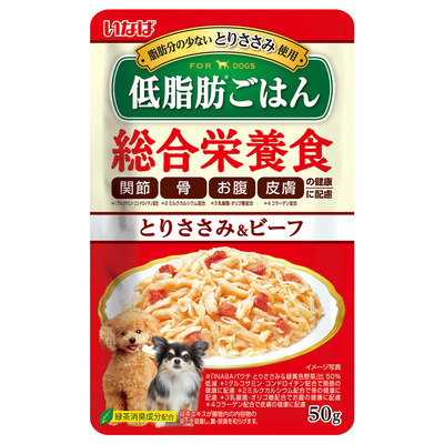 【96個セット】いなばペットフード  低脂肪ごはんとりささみ＆ビーフ50g