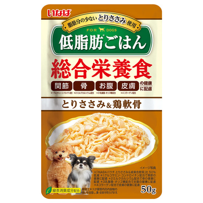 【96個セット】いなばペットフード  低脂肪ごはんとりささみ＆鶏軟骨50g