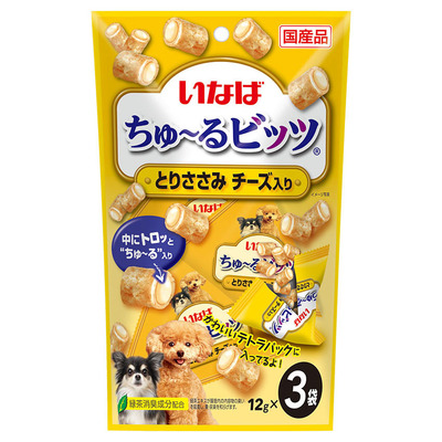 【48個セット】いなばペットフード  ちゅ〜るビッツとりささみチーズ入り12g×3袋