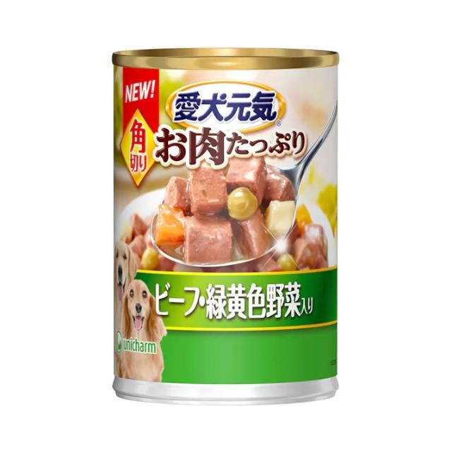 【24個セット】愛犬元気缶角切りビーフ･緑黄色野菜入り375g