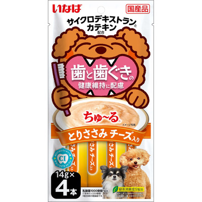 【36個セット】いなばペットフード  ちゅ〜る歯と歯ぐきの健康維持に配慮とりささみチーズ入り14g×4本