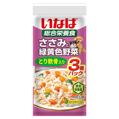 【32個セット】いなば ささみと緑黄色野菜とり軟骨入り60g×3袋
