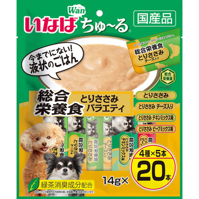 【16個セット】いなばペットフード いなばちゅ〜る総合栄養食とりささみバラエティ14g×20本