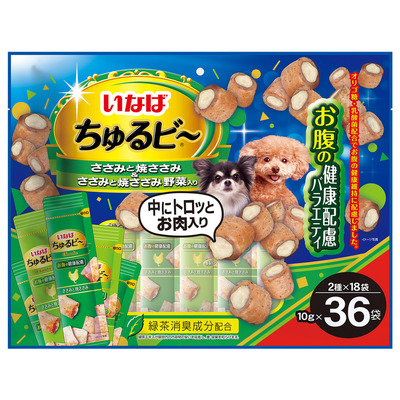 【4個セット】いなばペットフード いなば ちゅるビ〜 お腹の健康配慮バラエティ （10g×36袋入）