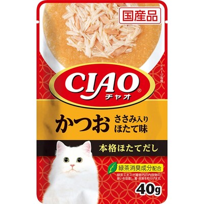 【96個セット】いなばペットフード　CIAOパウチかつおささみ入りほたて味40g 7,518円