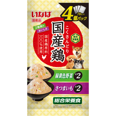 【32個セット】いなば国産鶏緑黄色野菜・さつまいもバラエティ70g×4袋 9,303円