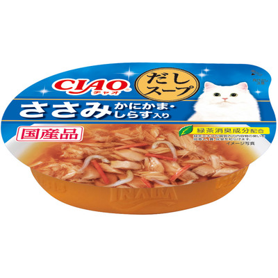 【36個セット】いなばペットフード CIAO このままだしスープ ささみ かにかま・しらす入り 60g 4,369円