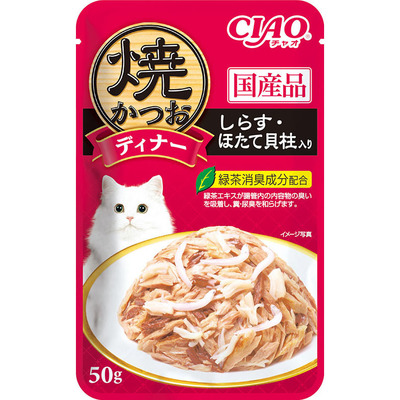 【96個セット】 いなばペットフード 焼かつおディナーしらす・ほたて貝柱入り50g 10,193円