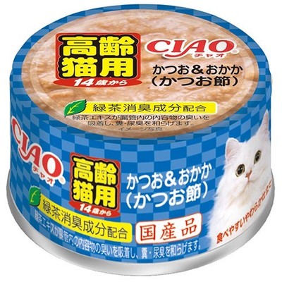クーポン配布中!! 【24個セット】いなばペットフード CIAO年齢別子猫/シニア14歳からのかつお＆おかか（かつお節）85g