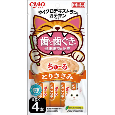 【48個セット】いなばペットフード  CIAOちゅ〜る歯と歯ぐきの健康維持に配慮とりささみ8g×4袋