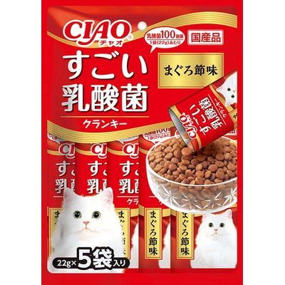 【48個セット】いなばペットフード  CIAOすごい乳酸菌クランキー まぐろ節味 22g×5袋
