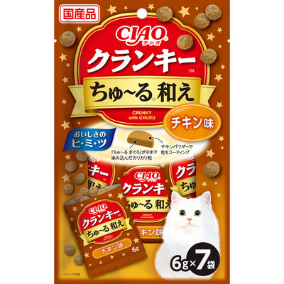 【24個セット】いなばペットフード  CIAO ちゅ〜る和え クランキー チキン味