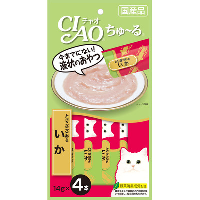 【24個セット】いなばペットフード  CIAOちゅ〜るとりささみ＆いか14g×4本