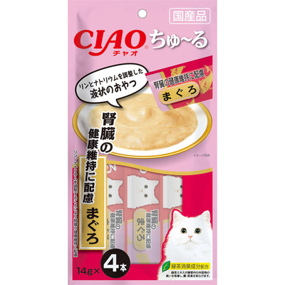 【48個セット】いなばペットフード CIAOちゅ〜る腎臓の健康維持に配慮まぐろ14g×4本