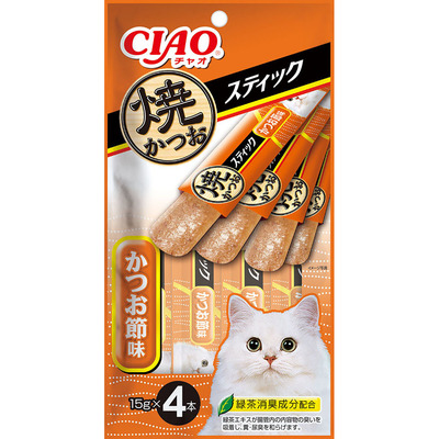 クーポン配布中!! 【24個セット】いなばペットフード CIAO焼かつおスティック焼かつおかつお節味15g×4本