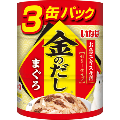 【24個セット】いなばペットフード  金のだし まぐろ 65g×3P