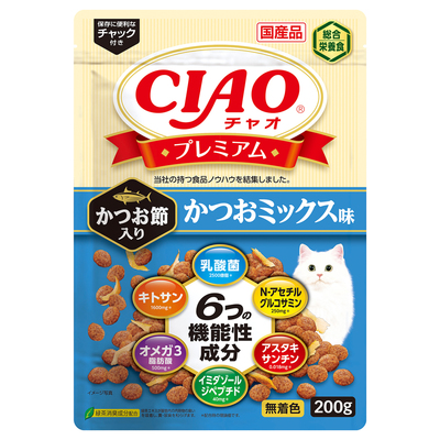 【24個セット】いなばペットフード CIAOプレミアムかつお節入りかつおミックス味200g