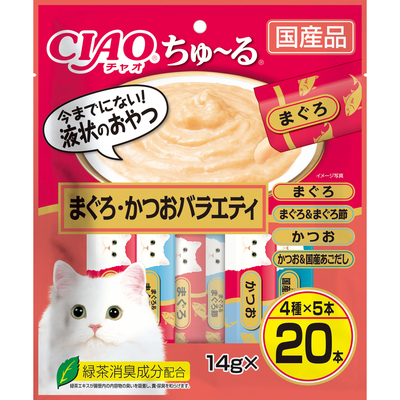 【16個セット】CIAOちゅ〜るまぐろ・かつおバラエティ14g×20本