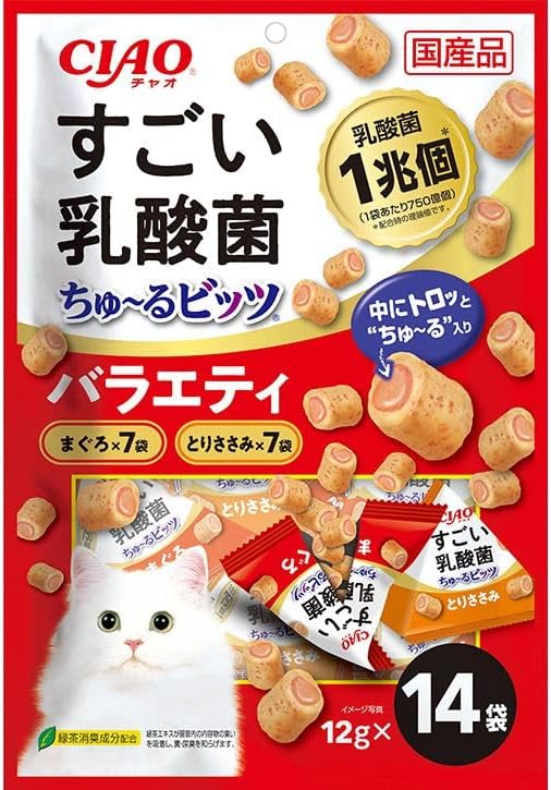 【8個セット】CIAOすごい乳酸菌ちゅ〜るビッツバラエティ12g×14袋