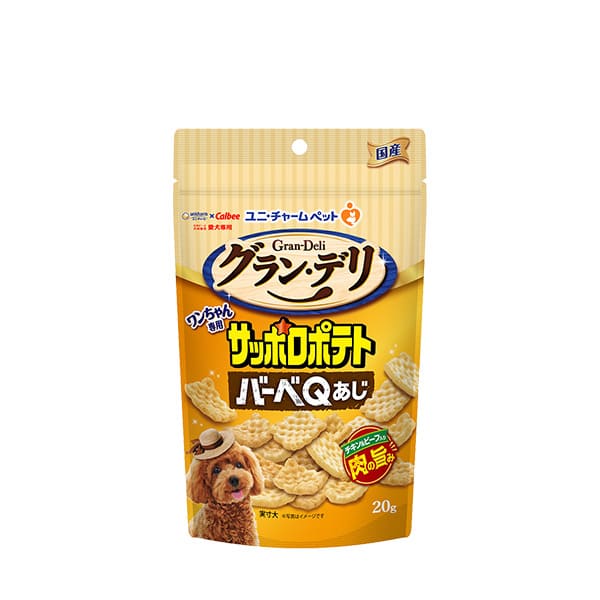 【24個セット】ユニ・チャーム グラン・デリ ワンちゃん専用 サッポロポテト バーベＱあじ 20g