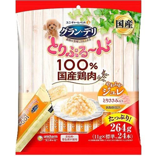 【32個セット】ユニ・チャーム グラン･デリとりぷるーんジュレとりささみ11g×24本