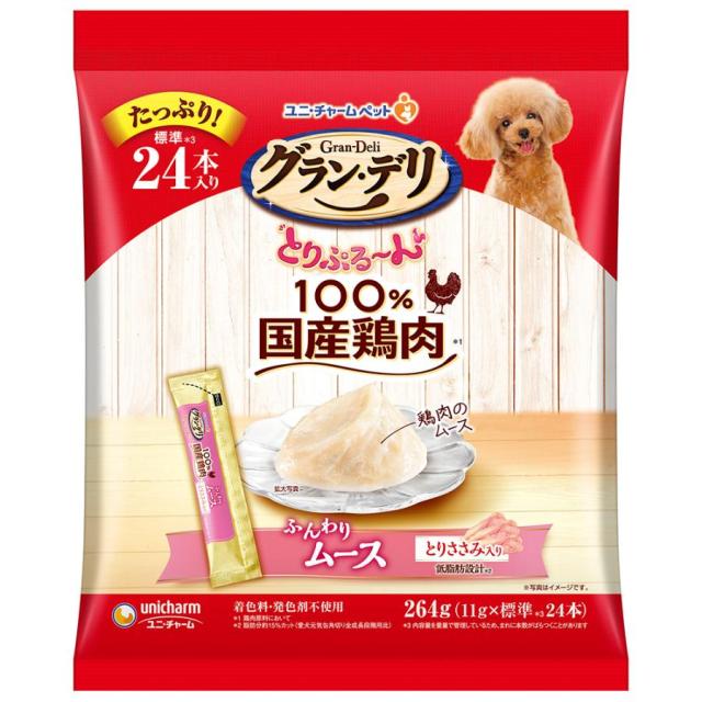 【32個セット】ユニ・チャーム グラン･デリとりぷるーんムースとりささみ11g×24本