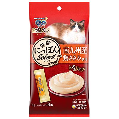 【48個セット】ユニ・チャーム 銀のスプーン三ツ星グルメおやつにっぽんselectとろリッチ鶏ささみ使用48g