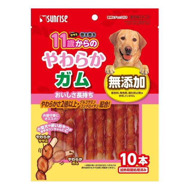 【24個セット】ゴン太のササミ巻き巻き11歳からのやわらかガム10本