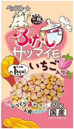 【60個セット】ペッツルート 小粒ごほうびふかしサツマイモいちご入り80ｇ
