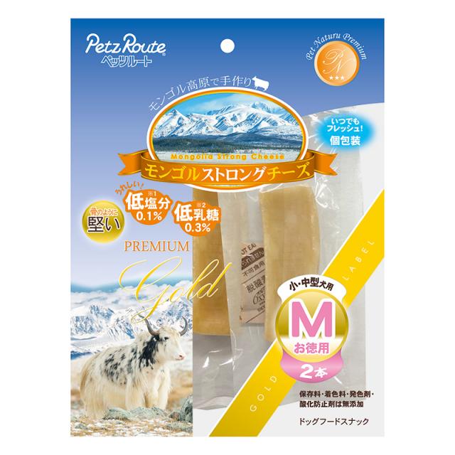 クーポン配布中!! 【12個セット】ペッツルート モンゴルストロング モンゴルストロングチーズMお徳用2本