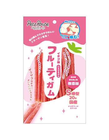 クーポン配布中!! 【24個セット】ペッツルート フルーティガムイチゴS棒型 20本