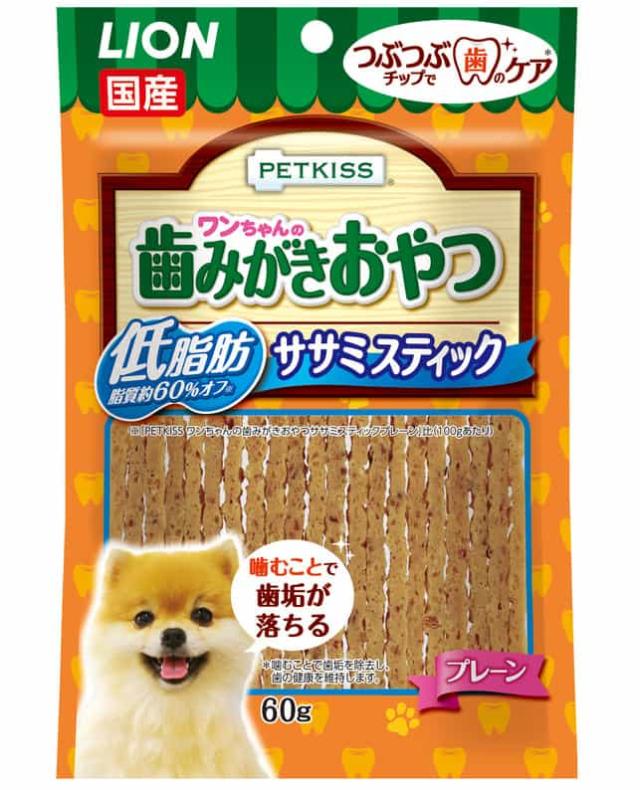 【48個セット】PETKISSワンちゃんの歯みがきおやつ低脂肪ササミスティックプレーン60g
