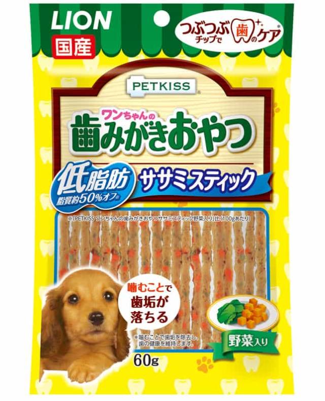 【24個セット】PETKISSワンちゃんの歯みがきおやつ低脂肪ササミスティック野菜入り60g