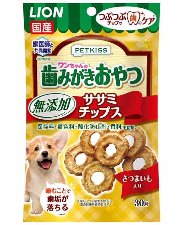 【48個セット】PETKISSワンちゃんの歯みがきおやつ無添加ササミチップスさつまいも入り30g