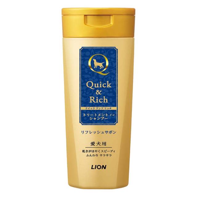 【24個セット】 ライオンペット クイック＆リッチ トリートメントインシャンプー愛犬用リフレッシュサボン200ml